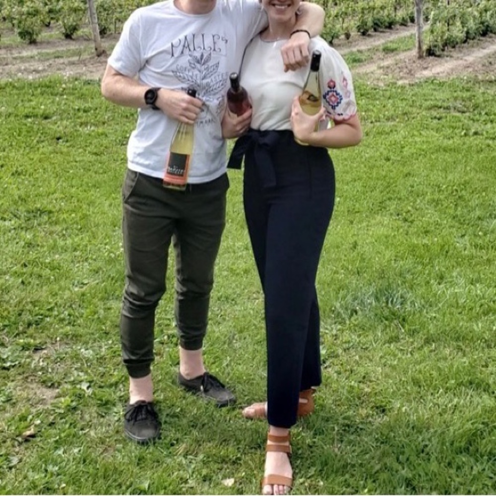 Aritzia navy belt tie dress pants